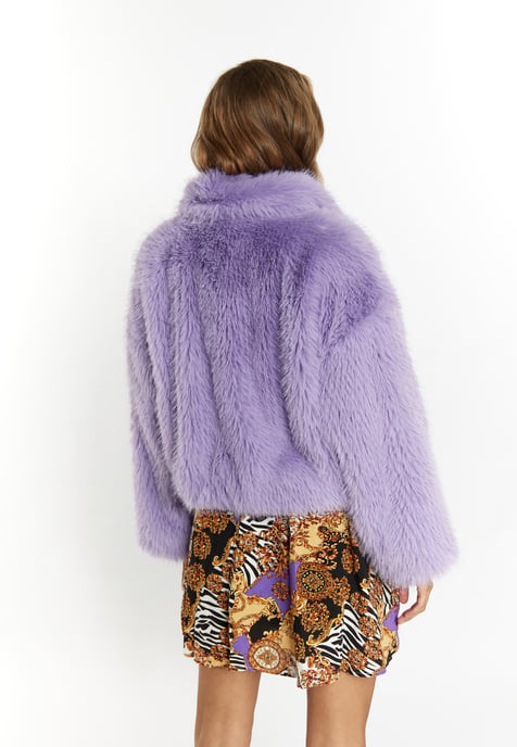 Faina Blouson van namaakbont Dames lichtpaars - Image 4