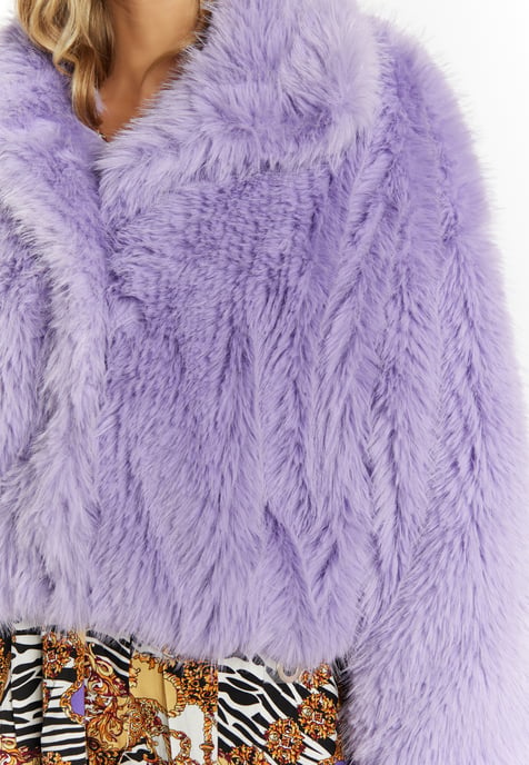 Faina Blouson van namaakbont Dames lichtpaars - Image 5