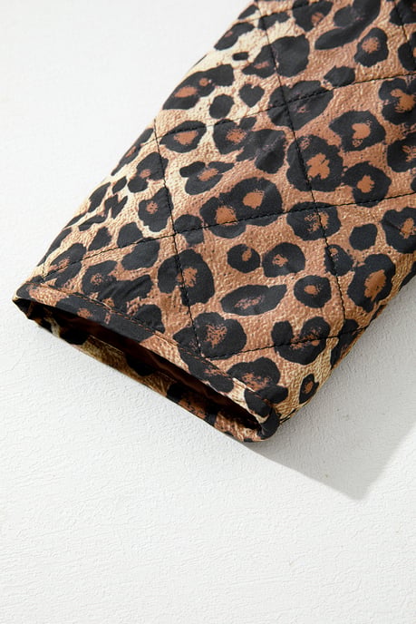 Leopardmönstrad Jacka med Knytframslutning - Image 6