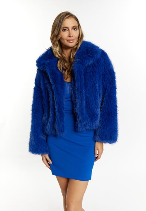Faina Blouson van namaakbont Dames KONING BLAUW - Image 3