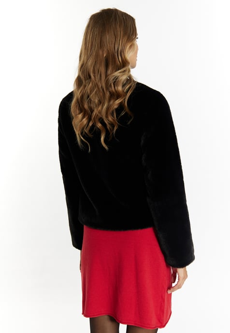 Faina Jas van imitatiebont Dames zwart - Image 4