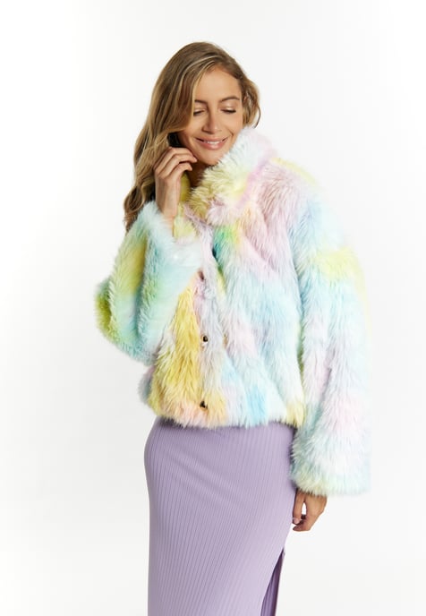 Faina Blouson van namaakbont Dames regenboog - Image 3