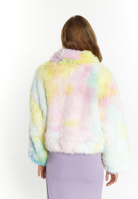 Faina Blouson van namaakbont Dames regenboog - Image 4