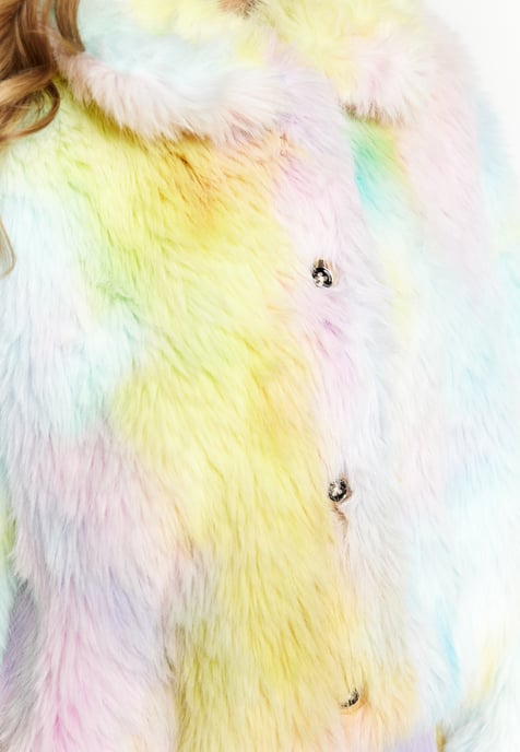 Faina Blouson van namaakbont Dames regenboog - Image 5