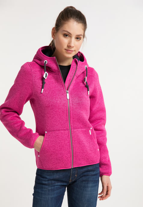 ICEBOUND Gebreide fleece jas Dames roze melange - Image 3
