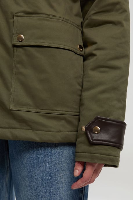 Quilted Contrast Collar Barn Jacket - Image 3