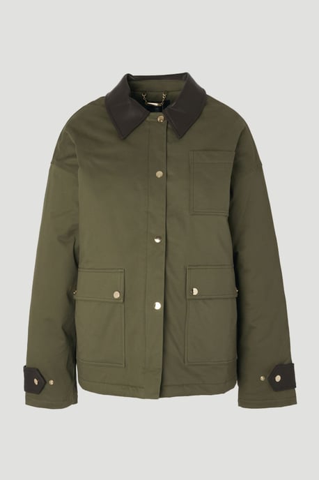 Quilted Contrast Collar Barn Jacket - Image 4