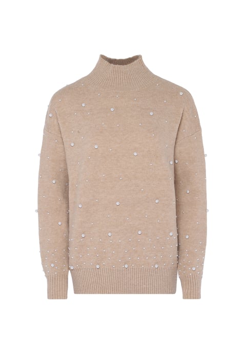 Faina trui met parels Dames beige - Image 1