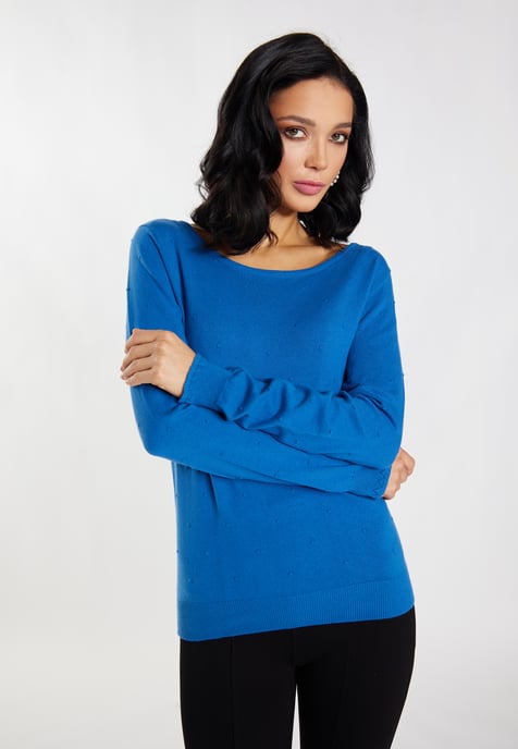 Faina Gebreide trui Dames blauw - Image 3