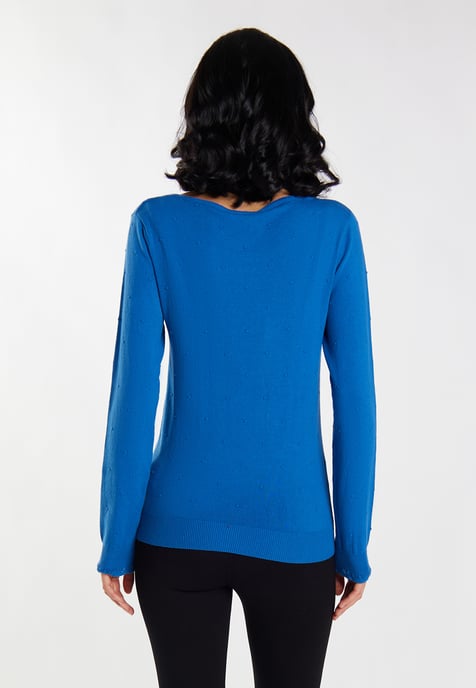 Faina Gebreide trui Dames blauw - Image 4