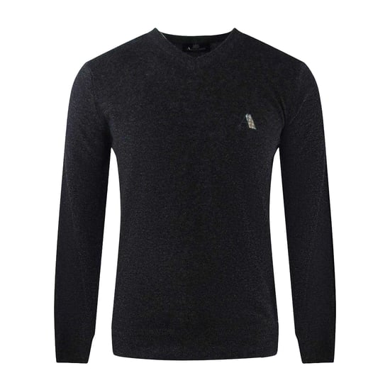 Aquascutum Mens Logo Jumper (Dark Grey) - Image 1
