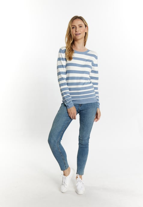 usha Gebreide trui Dames Denimblauw wolwit - Image 2