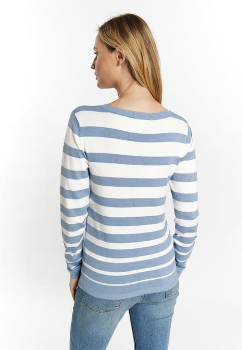 usha Gebreide trui Dames Denimblauw wolwit - Image 4