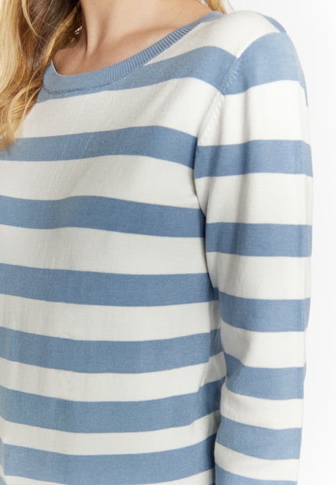 usha Gebreide trui Dames Denimblauw wolwit - Image 5