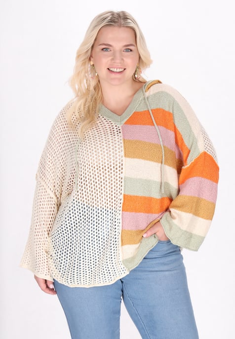 IZIA Plus Size Trui vrouwen beige - Image 3