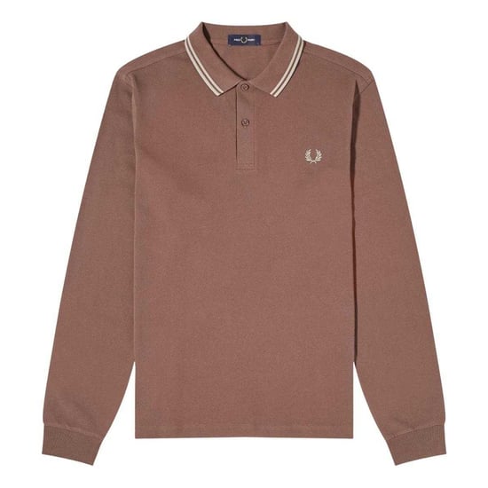 Fred Perry Mens Long-Sleeved Polo Shirt (Brick) - Image 1