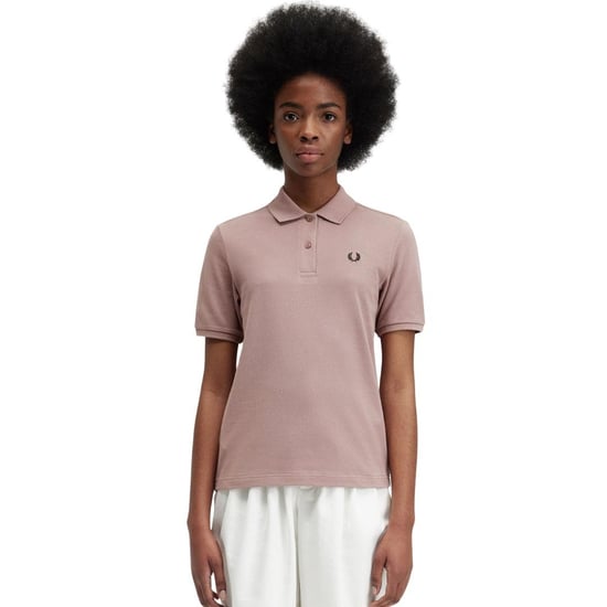 Fred Perry Dames/Dames Logo Poloshirt (Donkerroze) - Image 4