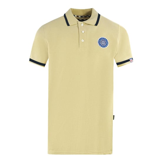 Aquascutum Unisex geborduurd badge poloshirt volwassene Londen (Beige) - Image 1