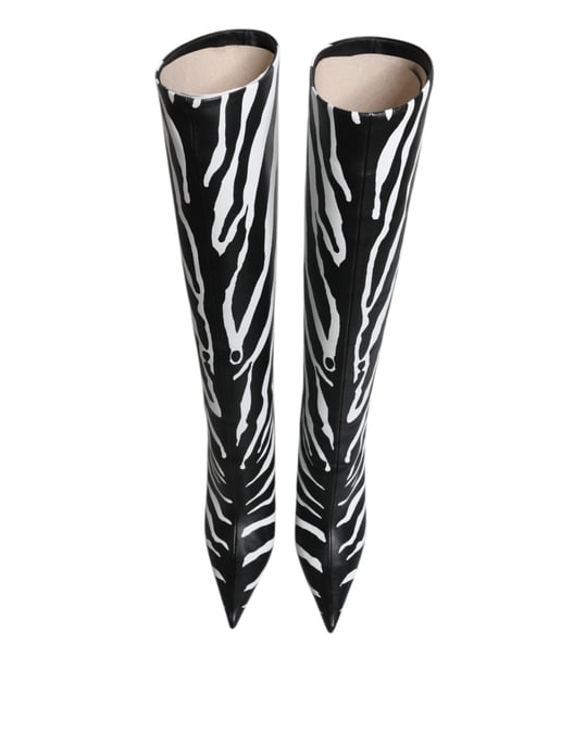 Zebra Print Kniehoge Laarzen - Image 3