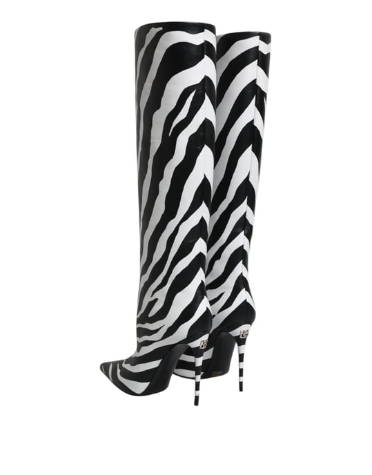 Zebra Print Kniehoge Laarzen - Image 5
