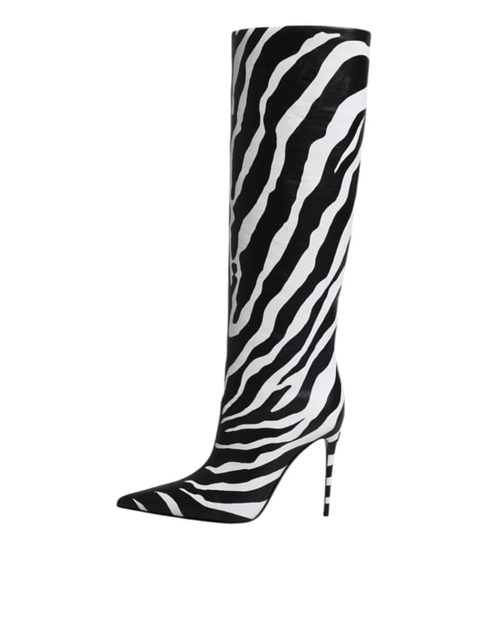 Zebra Print Kniehoge Laarzen - Image 6