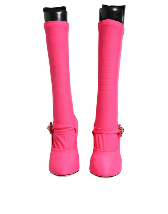 Crystalembellished Stretchfabric Boots - Image 2