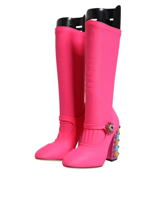 Crystalembellished Stretchfabric Boots - Image 4