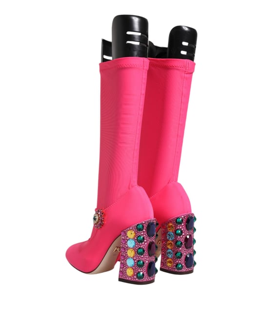 Crystalembellished Stretchfabric Boots - Image 5