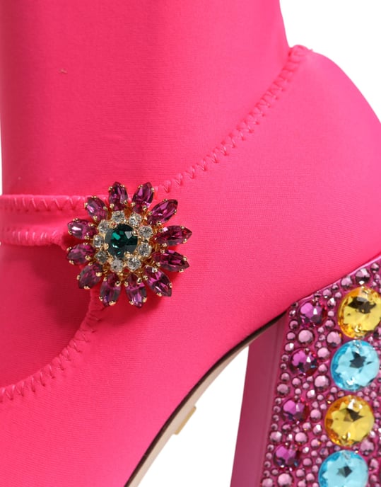 Crystalembellished Stretchfabric Boots - Image 6