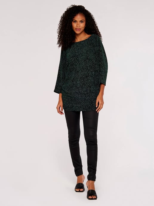 Apricot Metallic Swirl Batwing Top - Image 2
