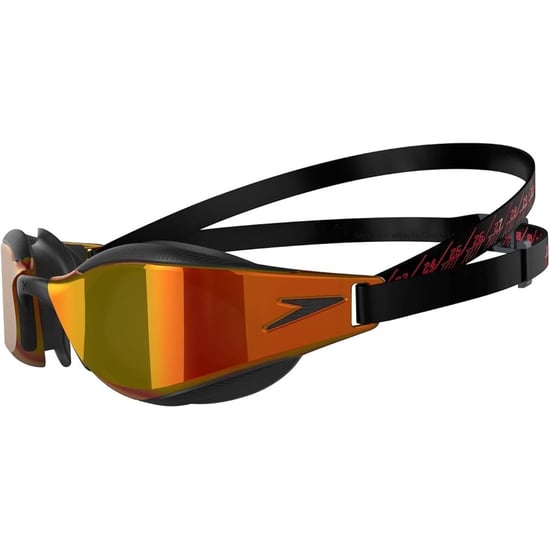 Speedo Unisex volwassene Fastskin Hyper Elite zwembril (Zwart/Oxidegrijs/Vuurrood) - Image 3