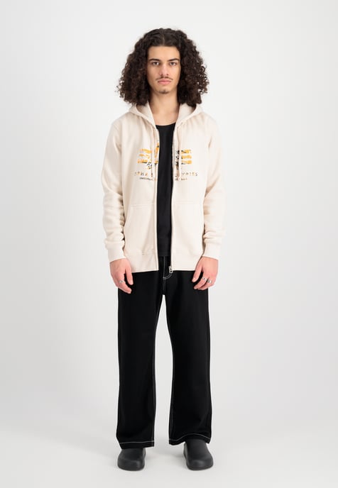 Basic Puff Print Camo Zip Hoodie - Image 2
