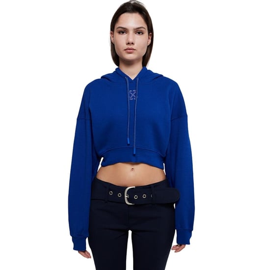 Off-White Dames/Dames Embr Arrow Cropped Hoodie (Blauw) - Image 4