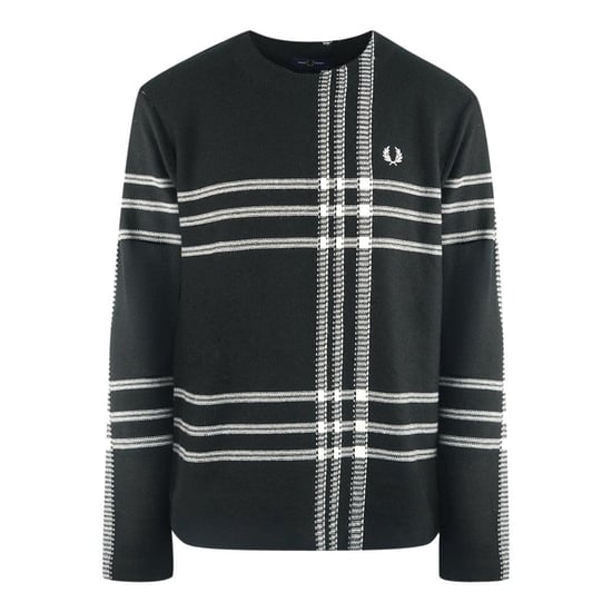 Fred Perry Unisex Adult Tartan Jumper (Black/White) - Image 1