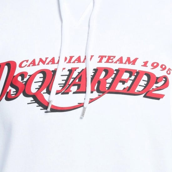 DSquared2 Heren Canadees Team Logo Cool Fit Hoodie (Wit) - Image 5