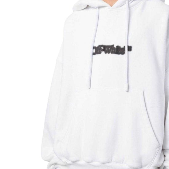 Off-White Unisex Adult Blurr Book Oversized Hoodie (Wit) - Image 3