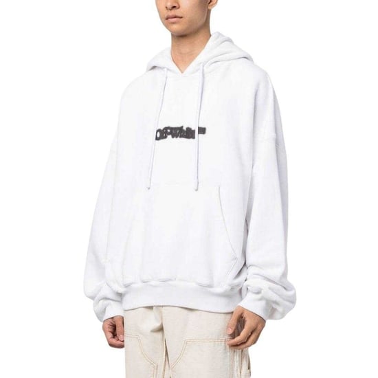 Off-White Unisex Adult Blurr Book Oversized Hoodie (Wit) - Image 4