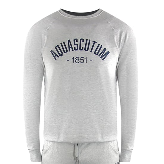 Aquascutum Heren Old School Crew Neck Trainingspak (Grijs) - Image 3