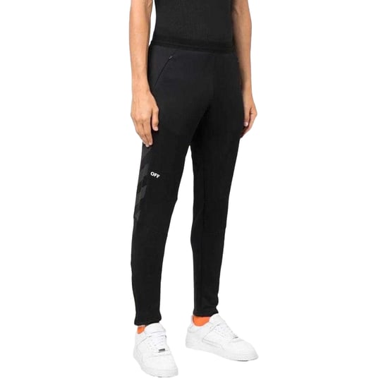 Off White Volwassen uniseks Full Diagging Joggingbroek (Zwart) - Image 3