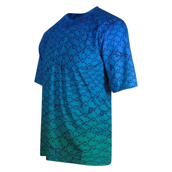 Off White Uniseks Adult All-Over Print Sport T-shirt (Pauwenblauw) - Image 3