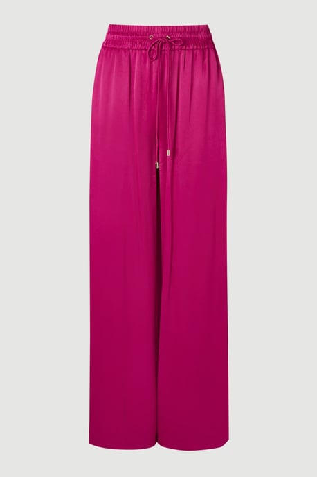 Viscose Satin Wide Leg Woven Trouser - Image 4