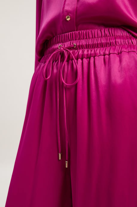 Viscose Satin Wide Leg Woven Trouser - Image 5