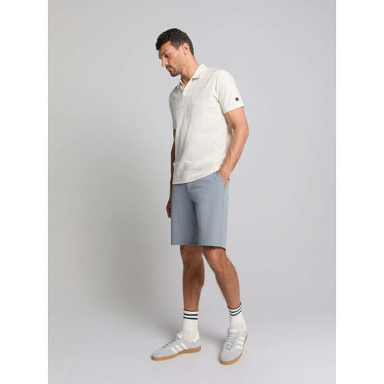 No Excess Polo v solid terry jacquard offwhite - Image 3