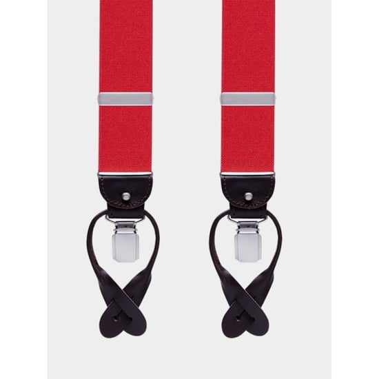 Profuomo Bretels braces luxe 35mm solid red pp1l00001c/600 - Image 2