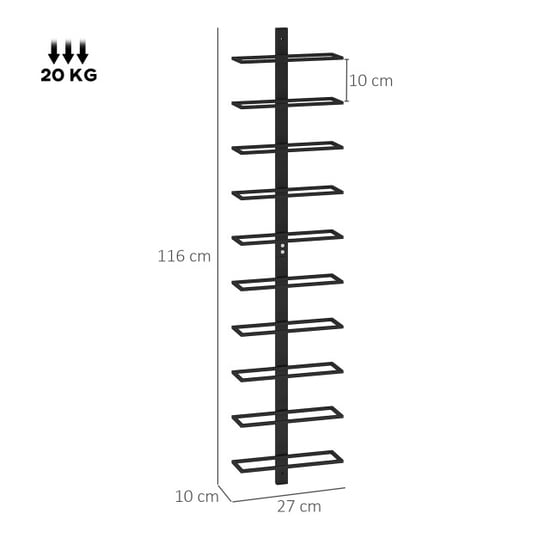 4goodz Wijnrek wandrek metaal voor 10 flessen wijn - - Image 6