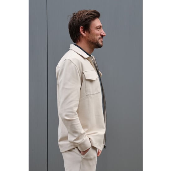 Kultivate 2501030211 luxury zip 221 moonbeam heren overshirt kultiv - Image 3