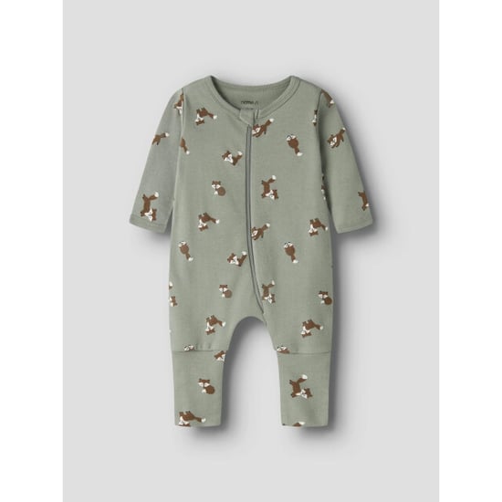 Name It Jongens kinder bodysuit nbmnightsuit 2-pack beige/groen vosprint - Image 4