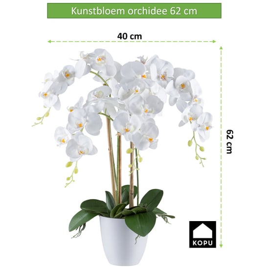 Kopu ® kunstbloem orchidee 62 cm met te pot phalenopsis - Image 3