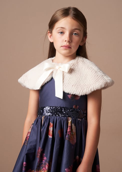 Bella Taupe Fur Collar - Image 2