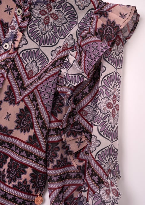 Adrienne Frill Sleeve Boho Print Blouse - Image 4